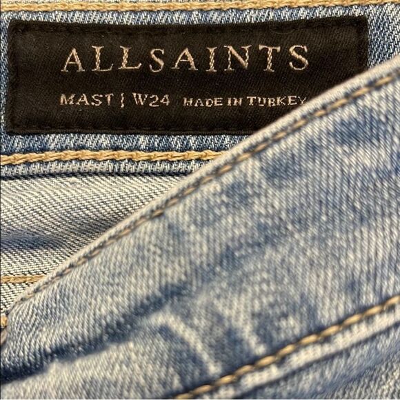 AllSaints Mast Skinny Jeans Distressed 24 - Picture 6 of 9